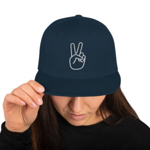 Snapback Hat with white peace sign & 'I'll Holla!' on the back
